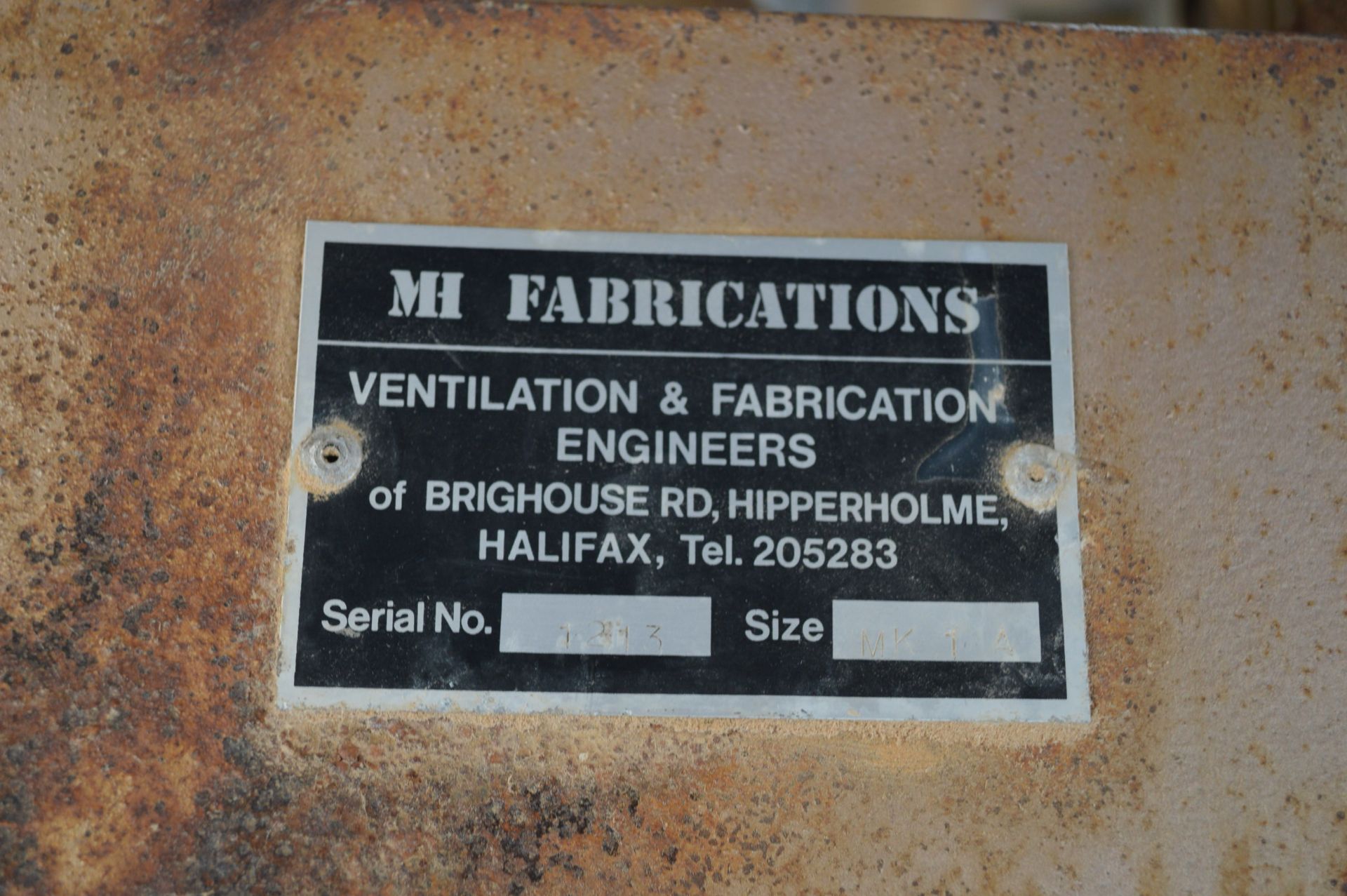 MH Fabrications MK1A Single Bag Dust Extraction Unit, serial no. 1213 - Image 3 of 3