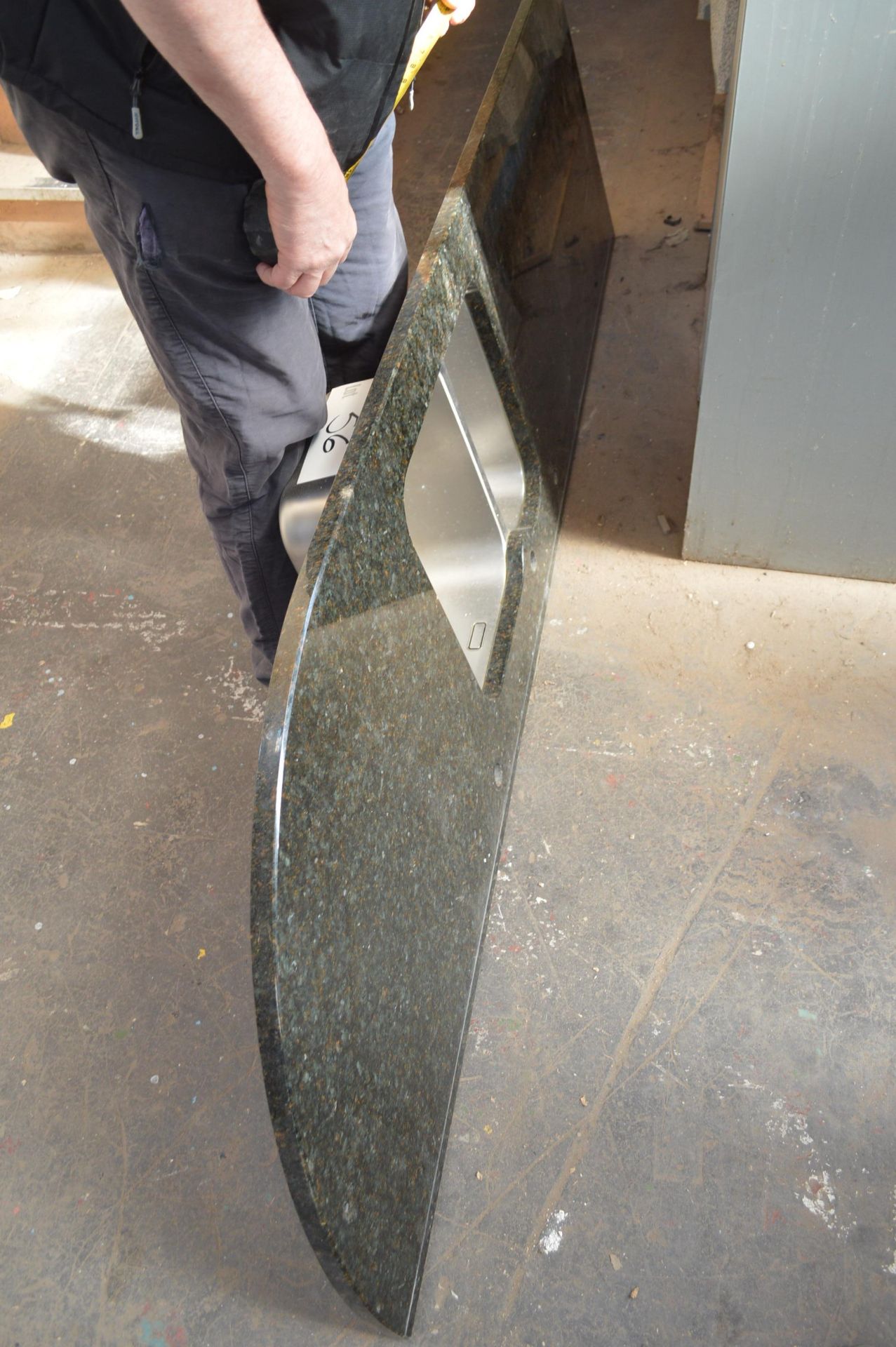 Granite Worktop, fitted twin bowl sink, approx. 2.4m long - Image 3 of 3