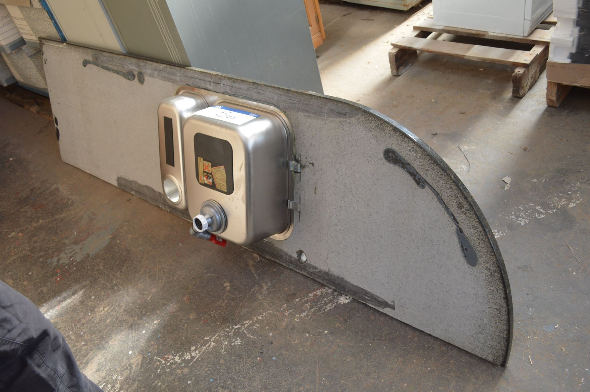 Granite Worktop, fitted twin bowl sink, approx. 2.4m long