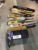 Assorted Cricket Bats, as set out on ground