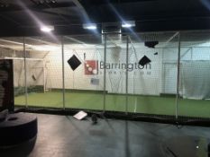 Practise Sports Cage, with netting, football posts, net and artificial grass, approx. 14.6m long x