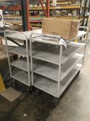 Two x Four Tier Mobile Stock Trolleys