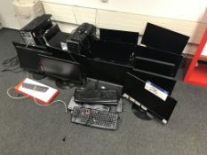 Four Personal Computers (hard disk removed), 12 flat screen monitors, assorted keyboards and mice