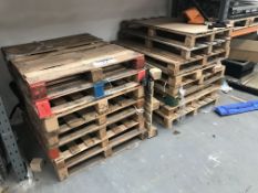 16 Wood Pallets, as set out in two stacks