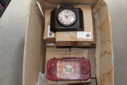 Ten Hometime Polaroid Camera Clock - brown and red