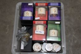 Assorted Candles, as set out in plastic tub