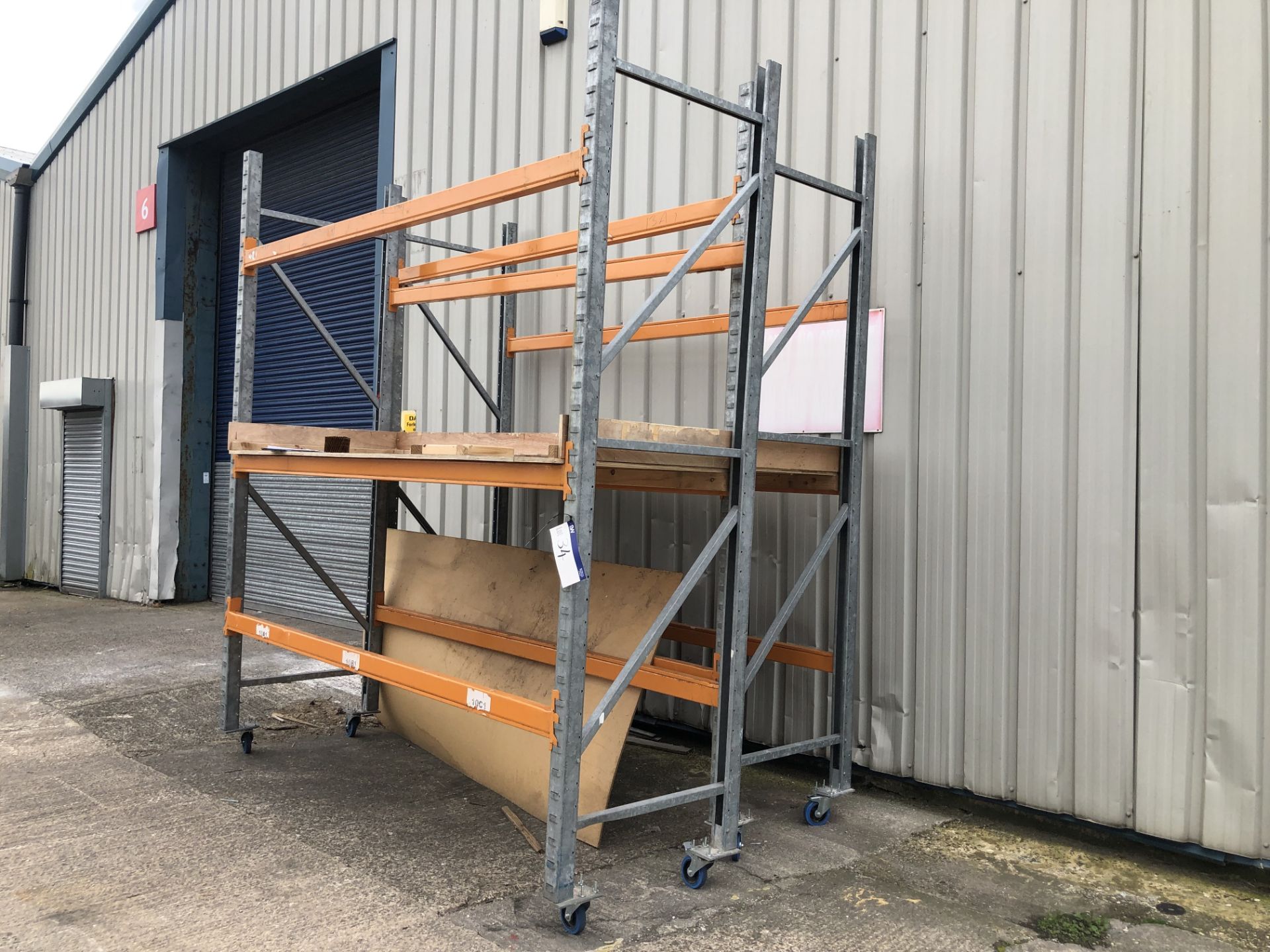 Mobile Two-Bay Three-Tier Boltless Pallet Racking,