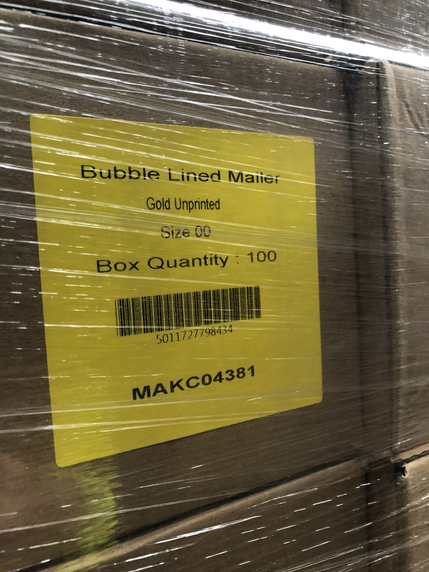 Pallet of Bubble Line Mailer, gold, unprinted box - Image 2 of 2