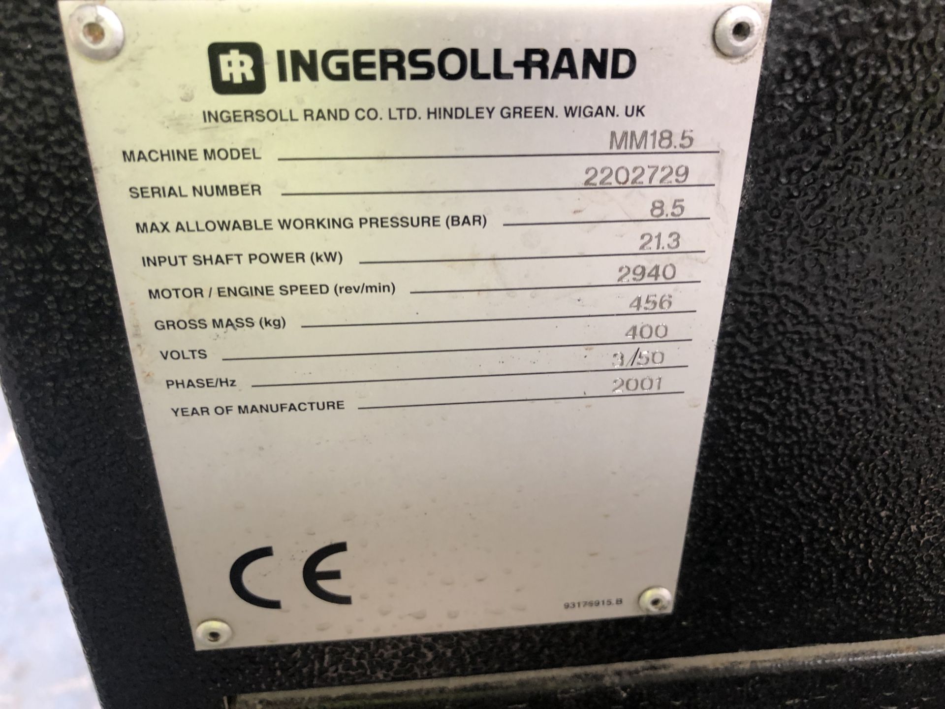 Ingersoll Rand SSR MM18.5 Dryer, serial no. 220272 - Image 2 of 3