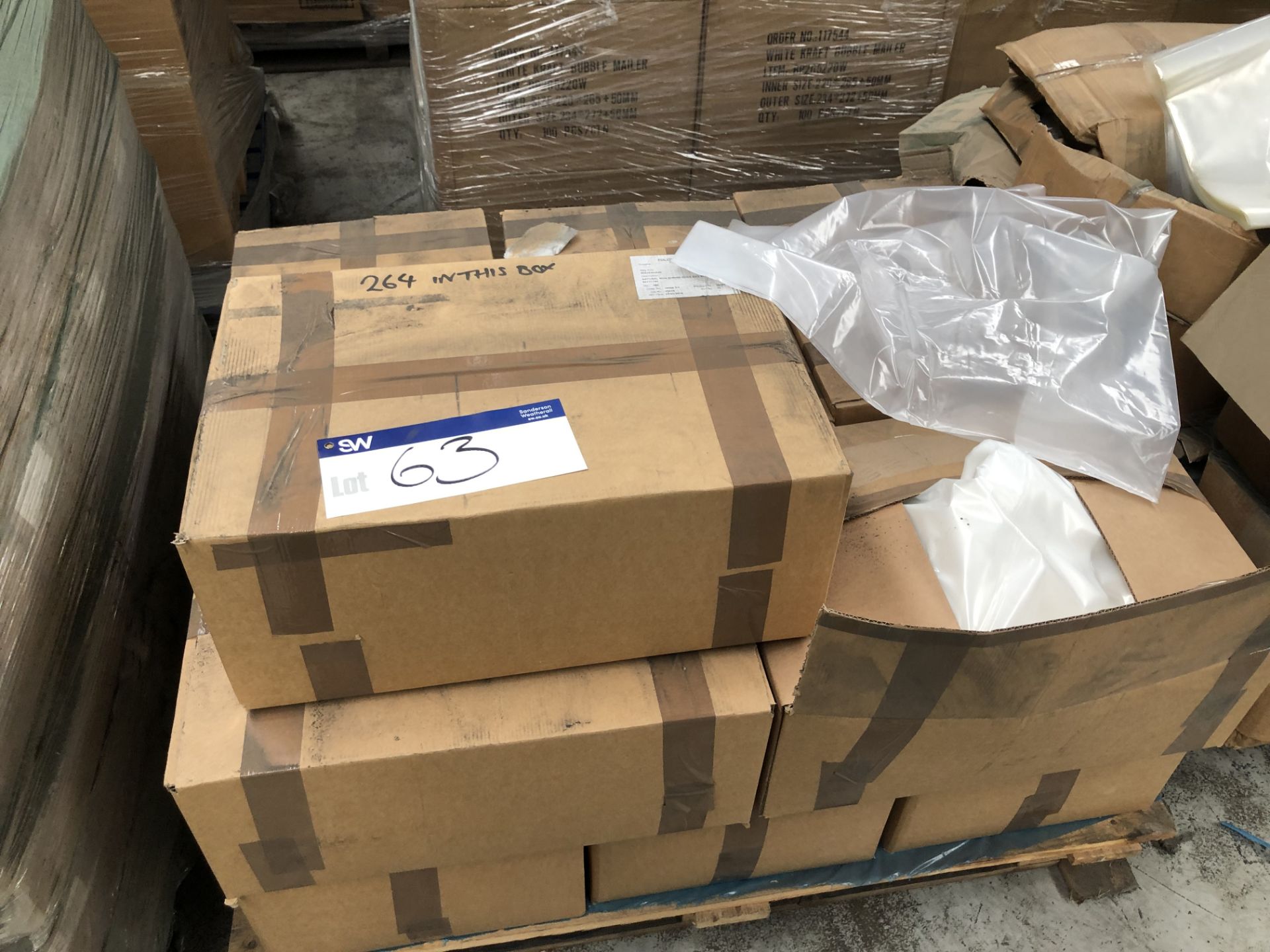 Approx. ½ Pallet of Polythene Packaging, 605mm x 9