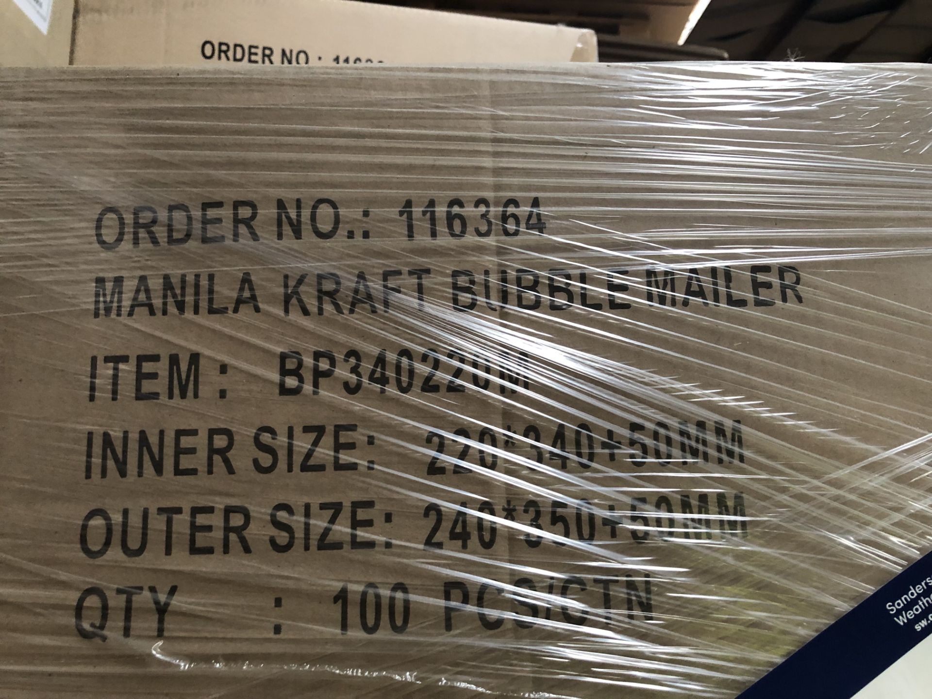 Approx. ½ Pallet of Manila Kraft Bubble Mailer, ma - Image 2 of 2