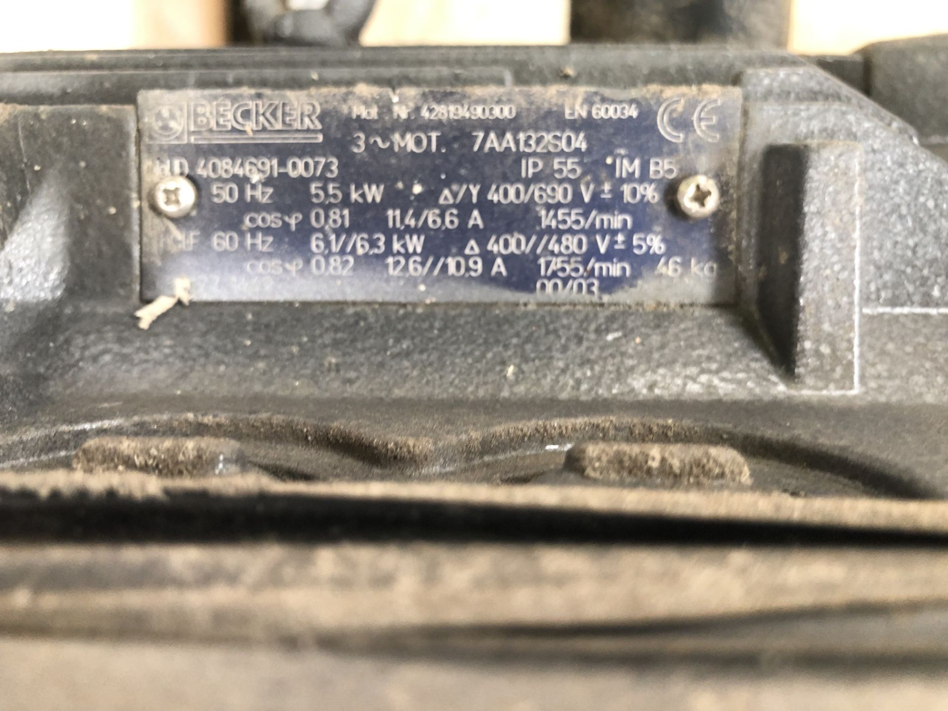 Becker U4.250SA/K Vacuum Pump, serial no. D 163762 - Image 4 of 4