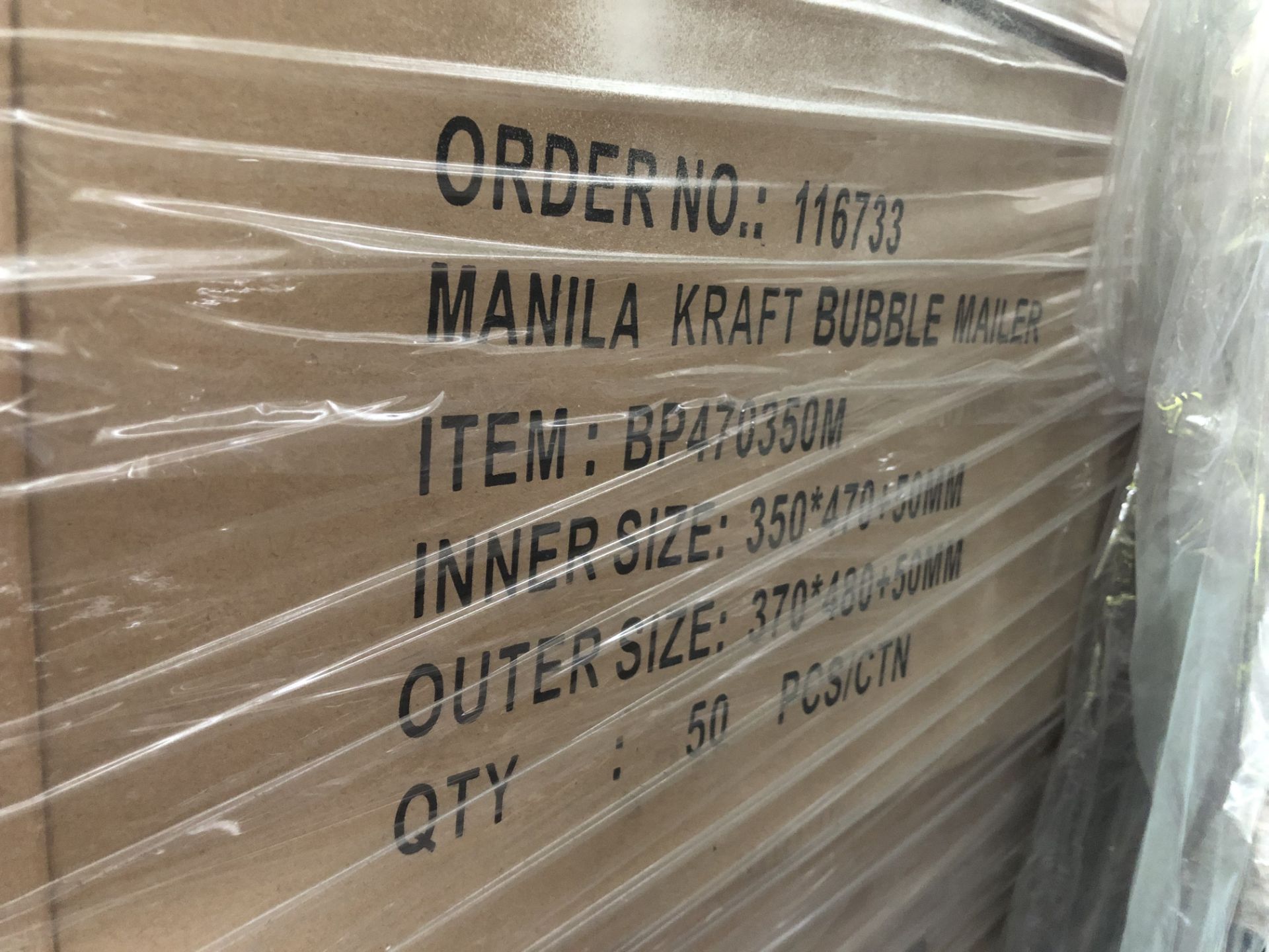Manila Kraft Bubble Mailer, box quantity of 50, 37 - Image 2 of 2