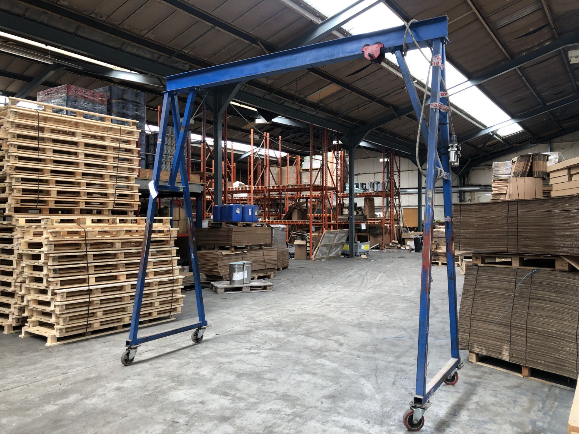 Mobile A-Frame Lifting Gantry, approx. 3m x 1.1m x