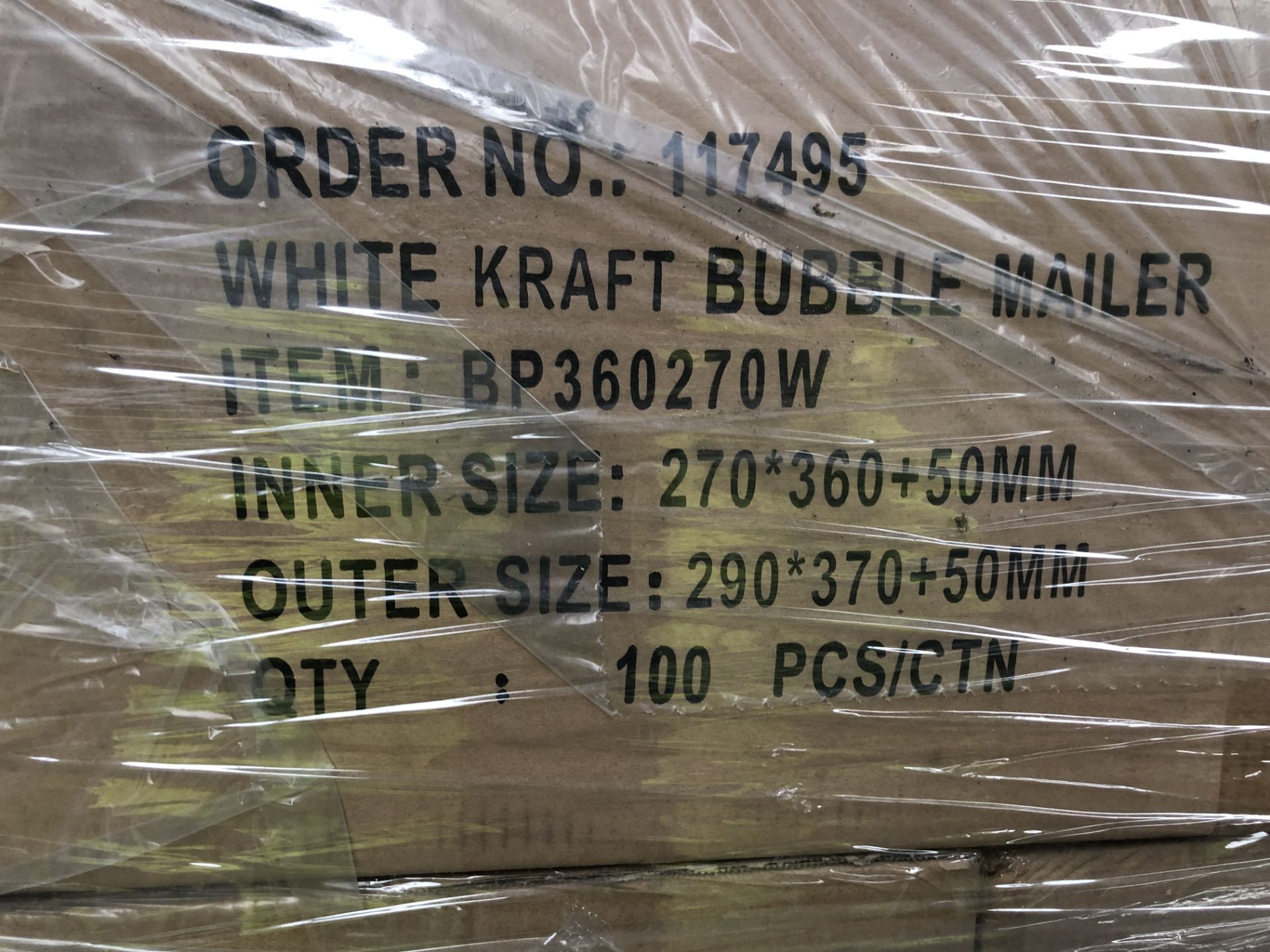 White Kraft Bubble Mailer, box quantity of 100, 29 - Image 2 of 2