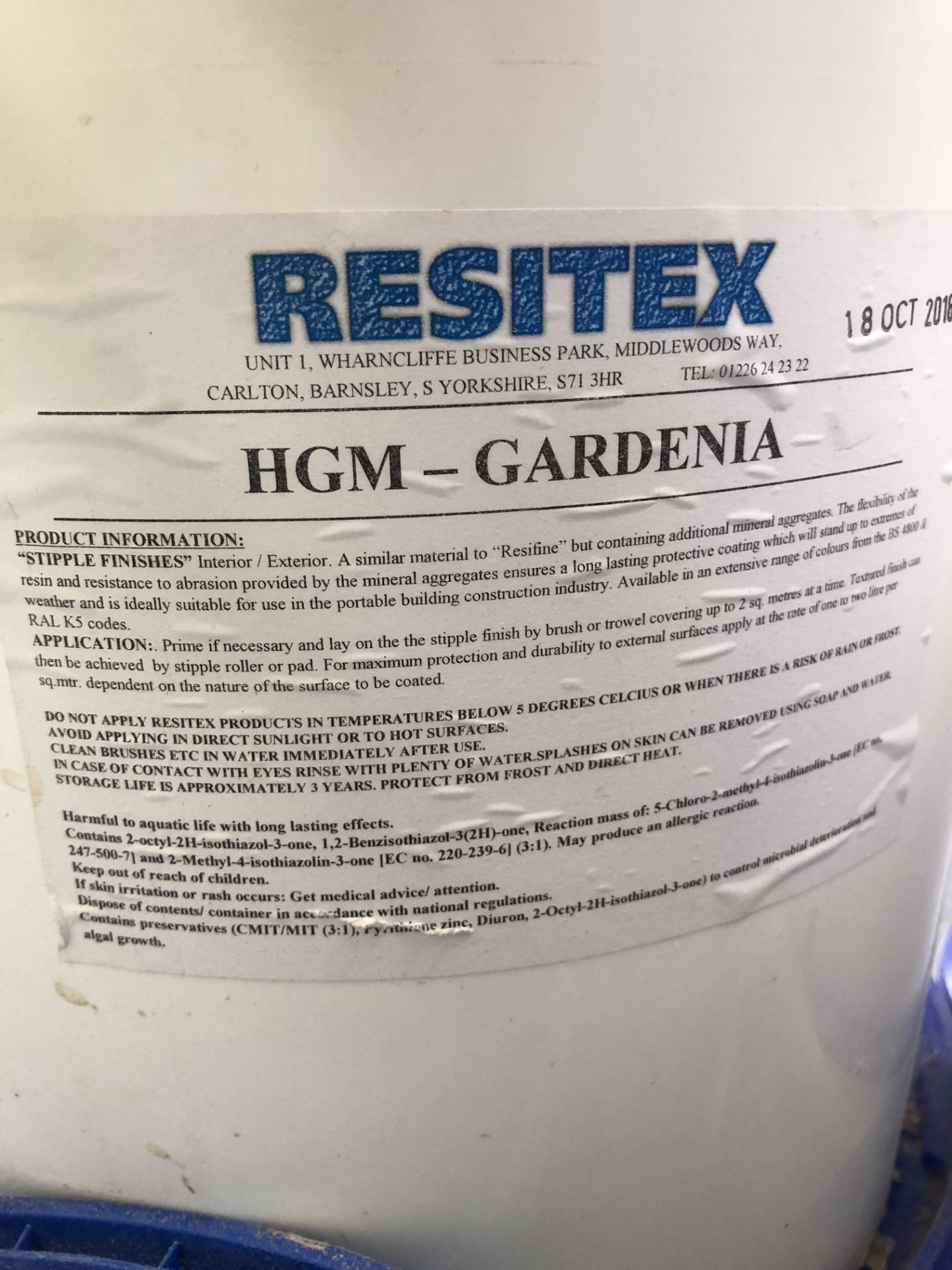 Approx. 24 Tubs of Resitex HGM-Gardenia Caulking C - Image 2 of 2