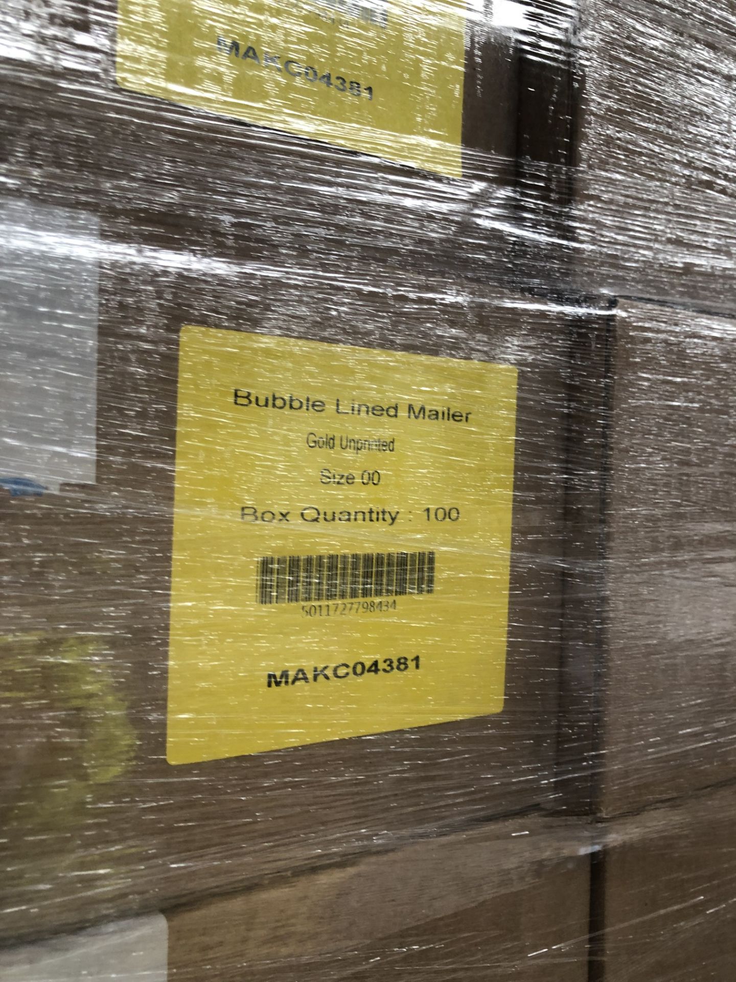 Pallet of Bubble Line Mailer, gold, unprinted box - Image 2 of 2