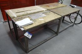 Four Steel Framed Benches, mainly approx. 1.22m x