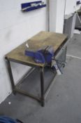 Steel Framed Bench, approx. 1.24m x 600mm, fitted