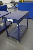 Mobile Steel Bench, approx. 1m x 600mm, fitted dra