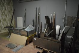 Assorted Stock, as set out against wall, on pallet