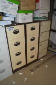 Three Silverline Steel Filing Cabinets