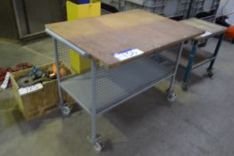 Cage Side Trolley, approx. 1.2m x 560mm, with timb