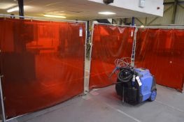 Three Futuris Orange Welding Screens, each approx.