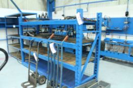Four Tier Single Bay Rack, approx. 2.5m x 760mm x 1.7m high, with contents