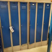 Six Single Door Personnel Lockers (no keys)