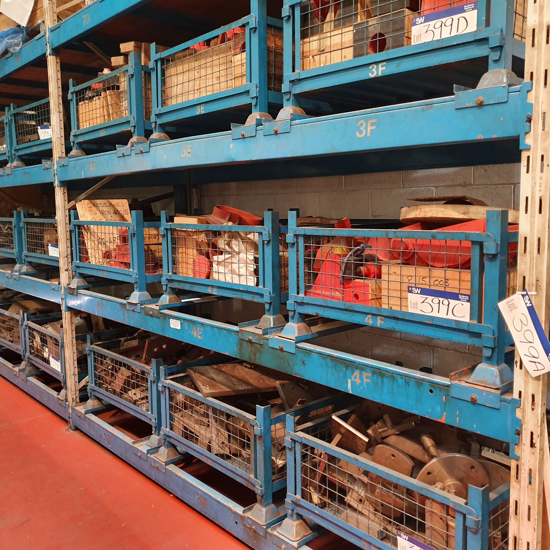 Three Wire Mesh Stock Stillages (contents excluded) (reserve removal until contents cleared)