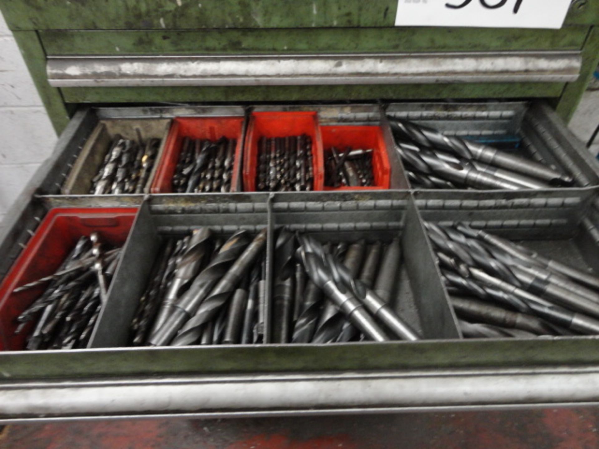 Multi-Compartment Workshop Trolley, with contents including drills, taps and reamers