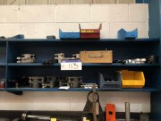 Assorted Equipment, on single bay of wall racking, with contents under shelf