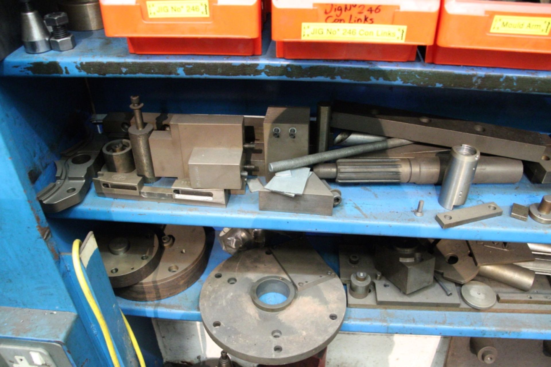 Multi-Tier Wall Rack, with contents of tooling and tooling set out on floor underneath - Image 2 of 16