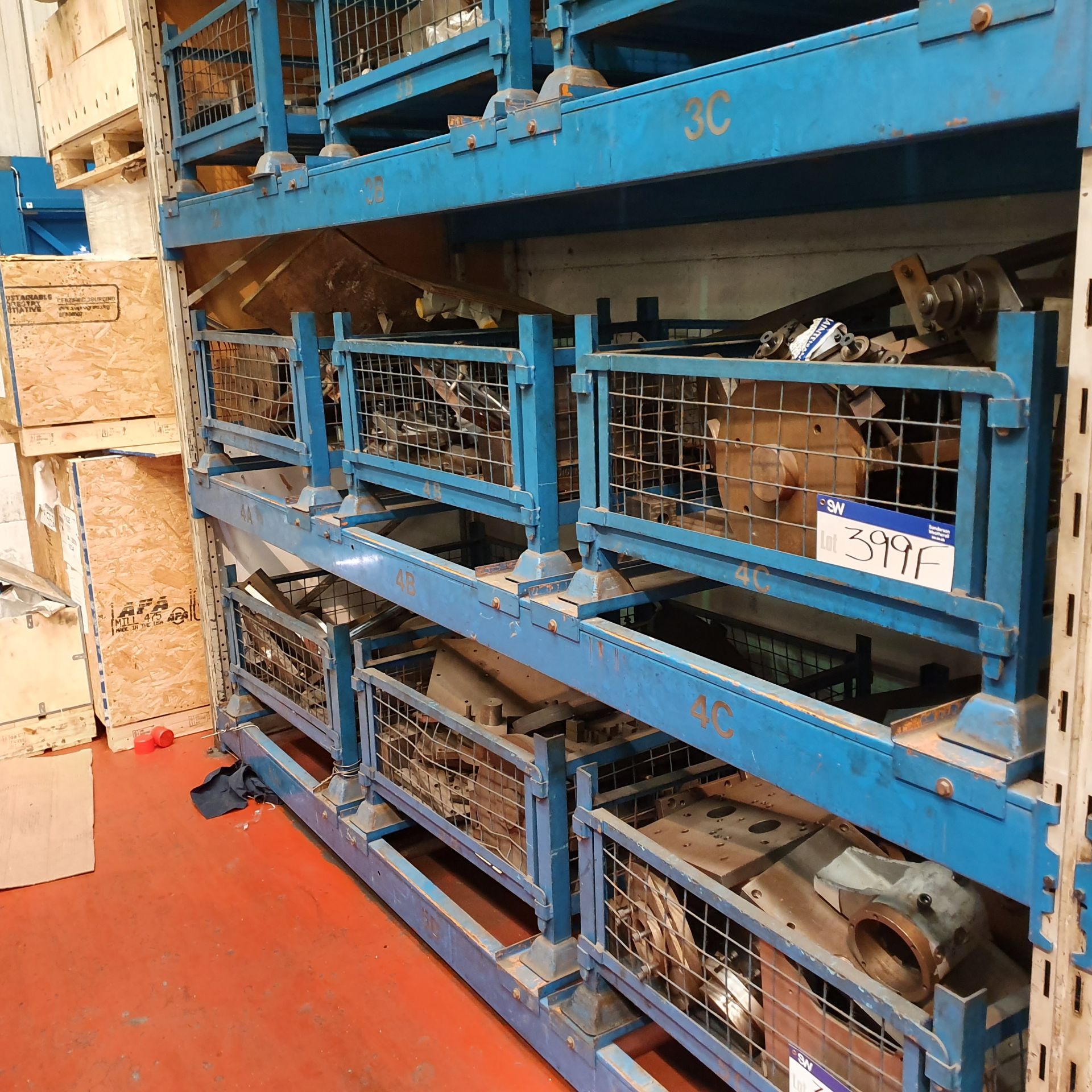 Three Wire Mesh Stock Stillages (contents excluded) (reserve removal until contents cleared)