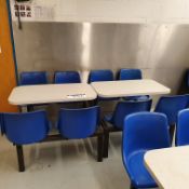Two x Four Seat Canteen Dining Tables