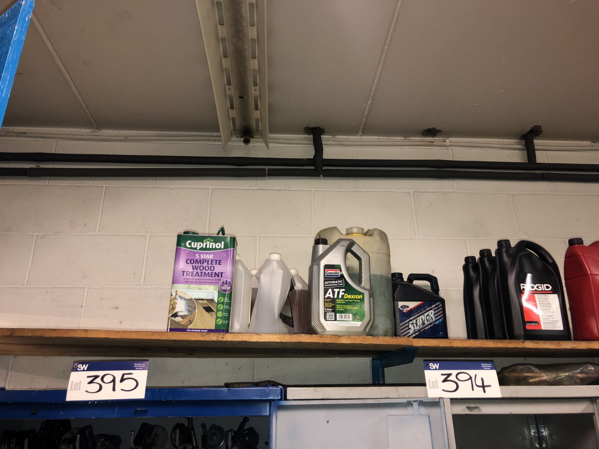 Quantity of Lubricants & Fluids, as set out on shelf above cabinet - Image 3 of 6