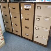 Four x Four Drawer Steel Filing Cabinets
