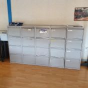 Five Four Drawer Steel Filing Cabinets