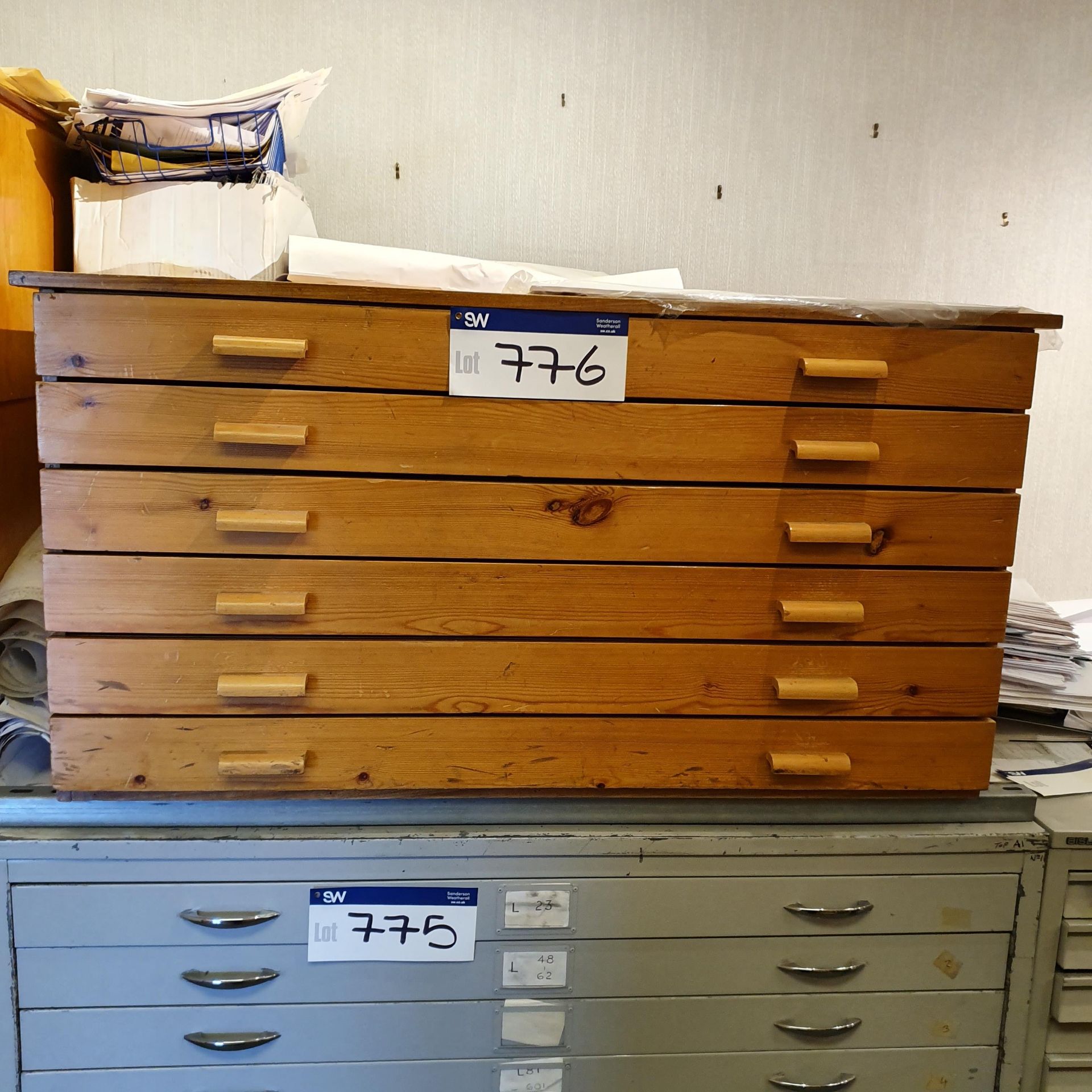 Multi-Compartment Plan Drawers (contents excluded) (reserve removal until contents cleared)