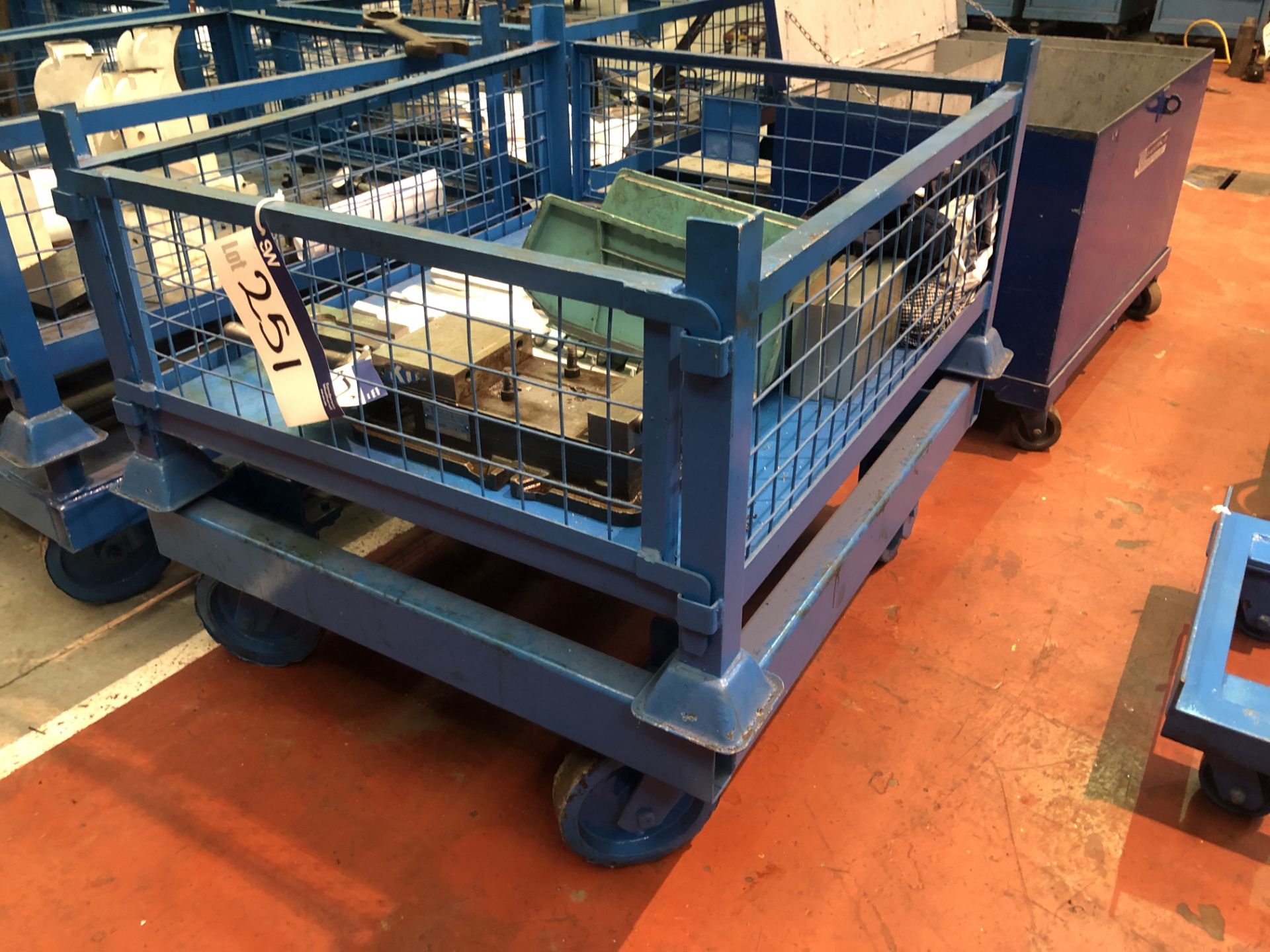 Wire Mesh Steel Stillage Trolley (contents excluded)