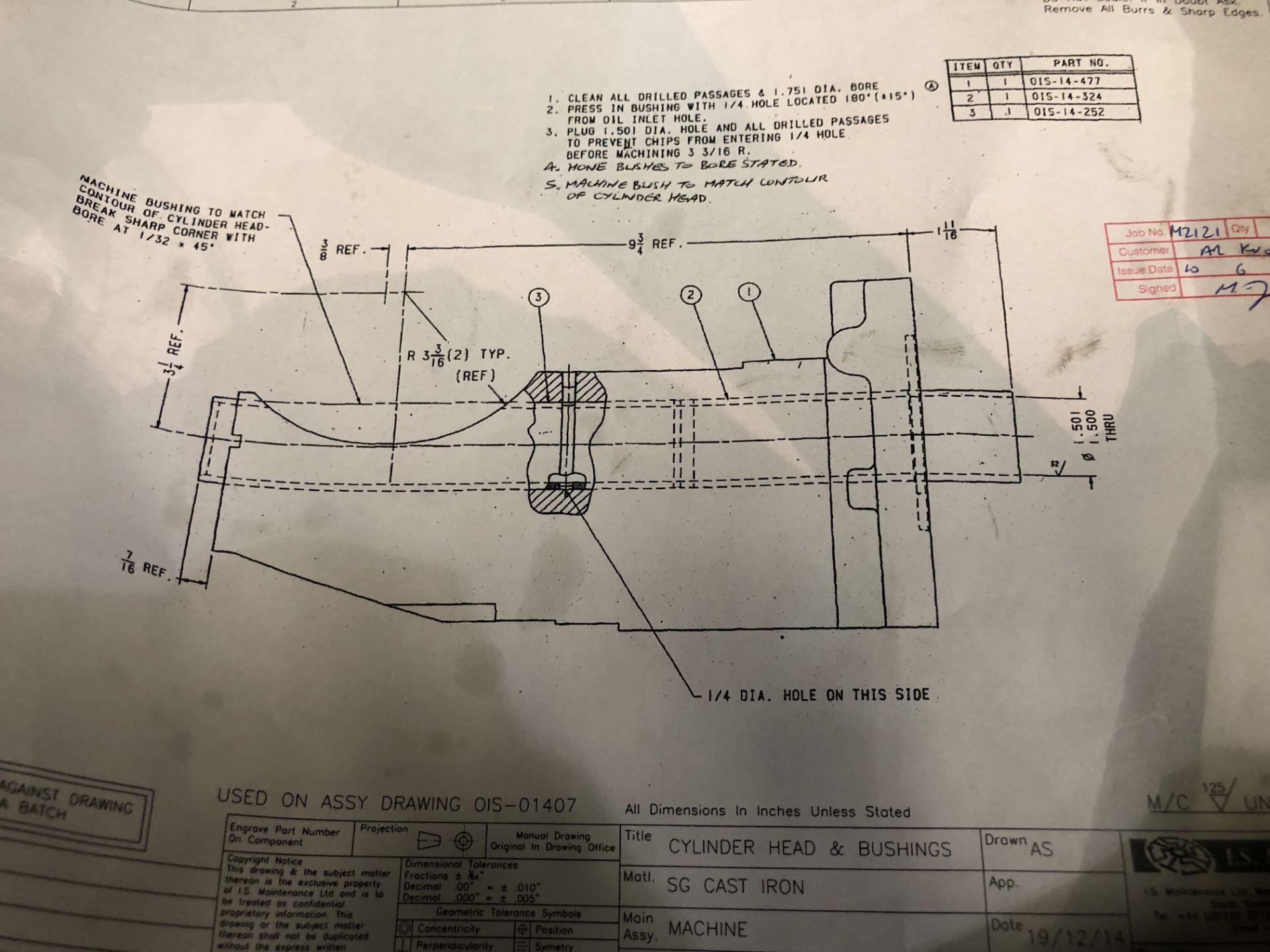 Cylinder Head & Bushing - Image 2 of 3