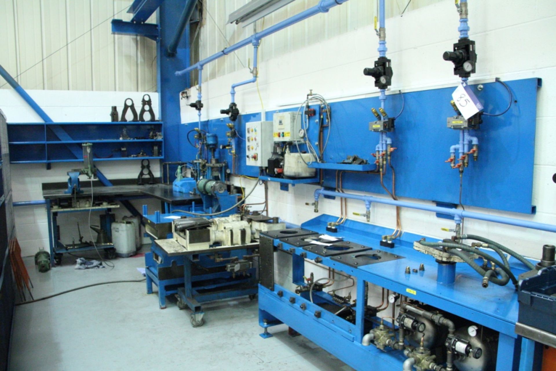 TEST RIGS & EQUIPMENT, with pneumatic and electro-hydraulic equipment, steel benching (understood to