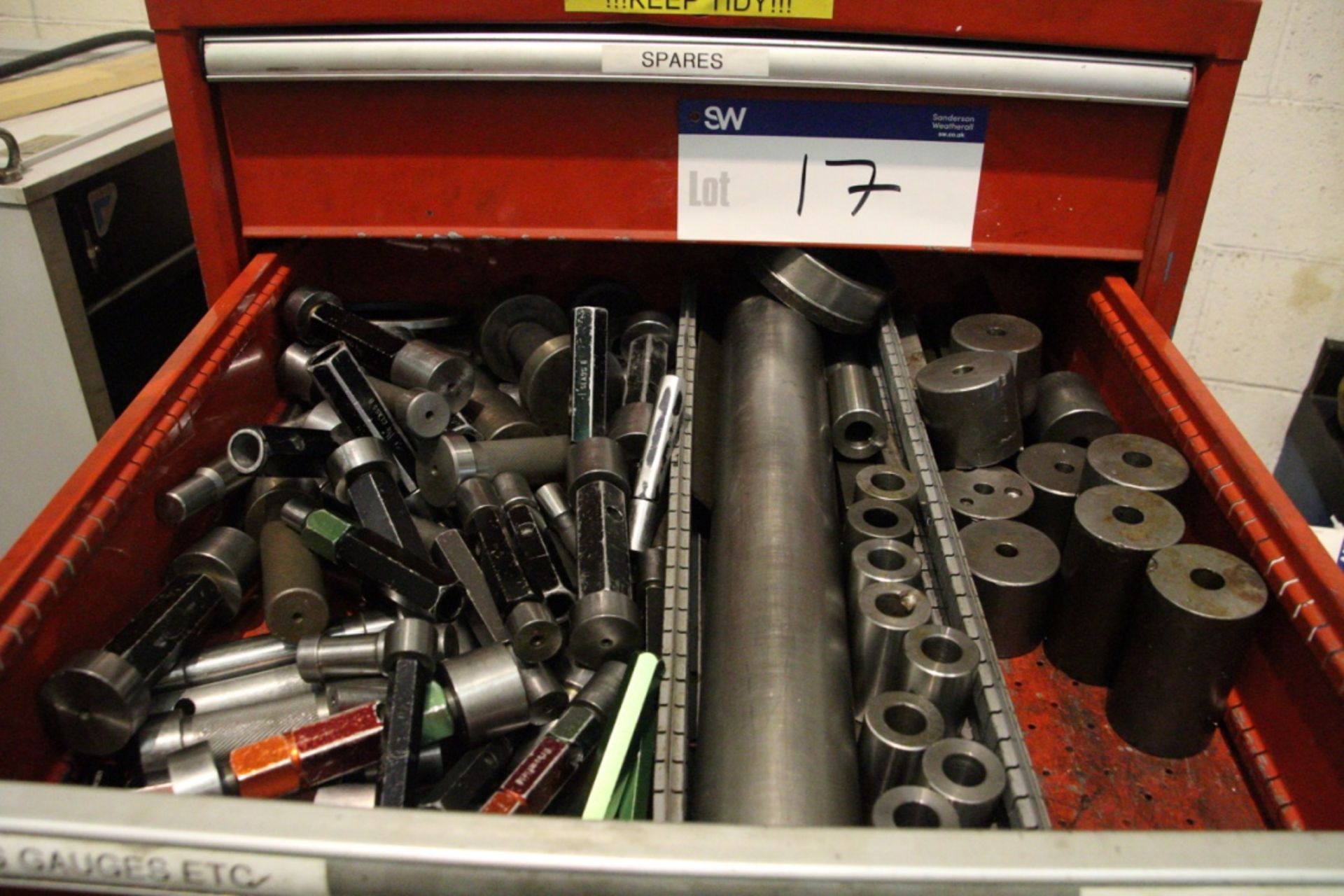 Multi-Drawer Mobile Steel Cabinet, with contents including plug gauges and machine tooling - Image 10 of 11