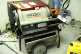 Ridgid 1224 PIPE THREADING MACHINE, serial no. EB04250, 110V, kW1.1, with tooling in locker below