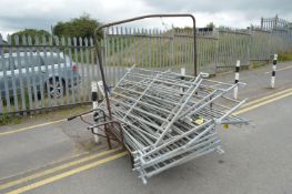 Mobile Steel Framed Plant/Flower Rack, with a quantity of galvanised steel pen fencing