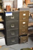 Two Four Drawer Filing Cabinets, with contents