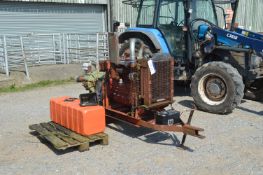 SINGLE AXLE TRAILER MOUNTED CENTRIFUGAL WATER PUMP, with Caprari MEC-MR80/3A pump, no. 06-00, with