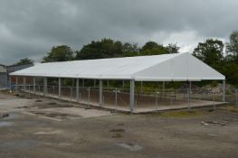 HTS GALVANISED/ ALUMINIUM STEEL TEMPORARY BUILDING, year of manufacture 2017, approx. 40m x 15m x