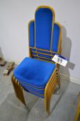 Seven Fabric Upholstered Steel Framed Stand Chairs